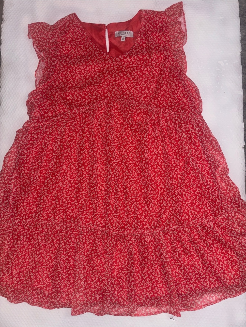 HAYDEN Los Angelos Babydoll Feminine Floral Midi Dress Women’s Sz Large